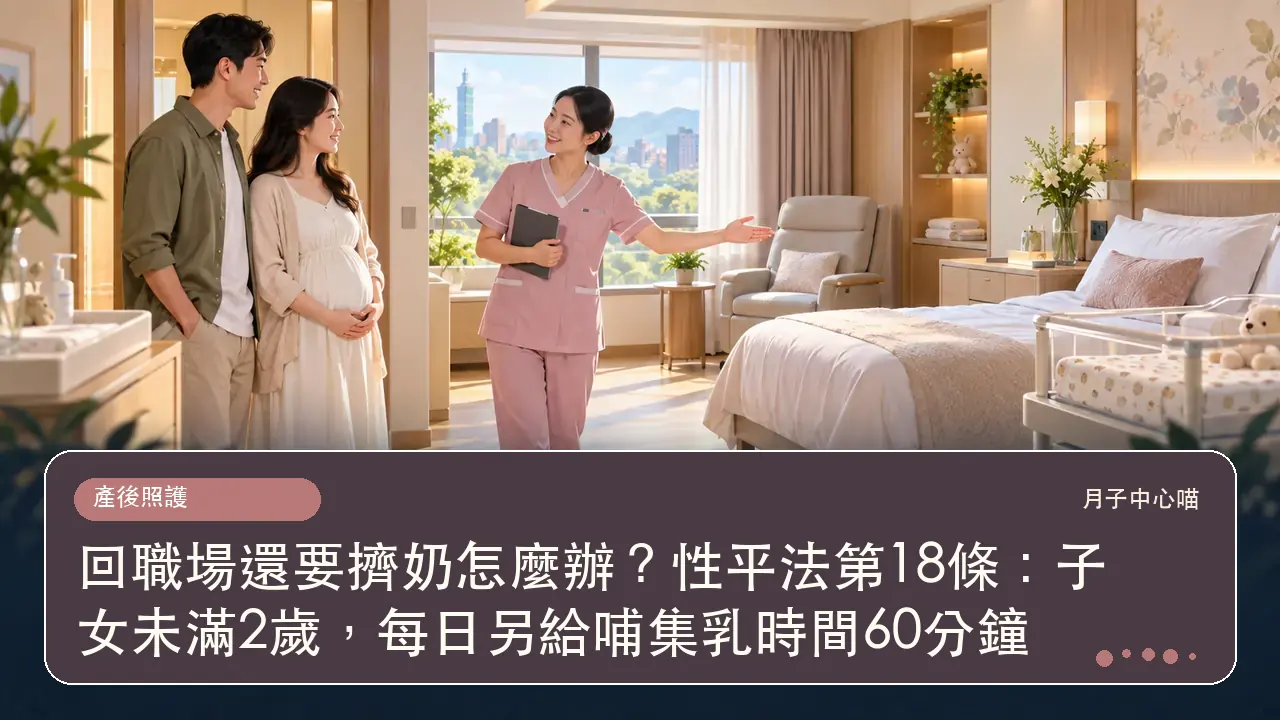 回職場還要擠奶怎麼辦?性平法第18條:子女未滿2歲,每日另給哺集乳時間60分鐘主題插畫
