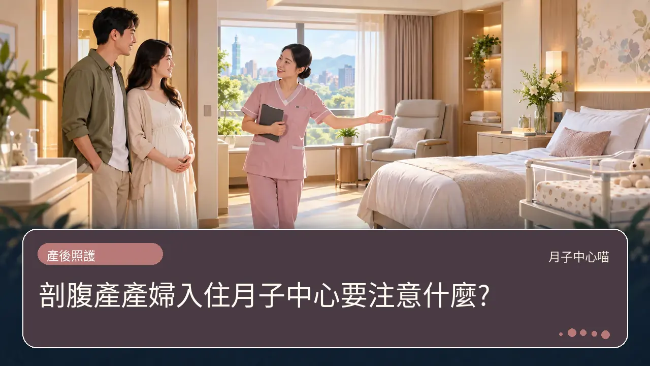 剖腹產產婦入住月子中心要注意什麼?主題插畫