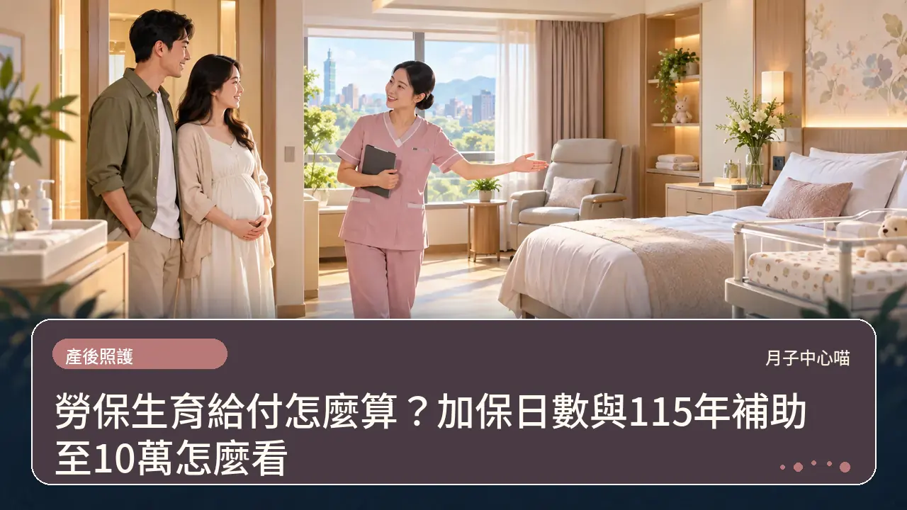 勞保生育給付怎麼算?加保日數與115年補助至10萬怎麼看主題插畫