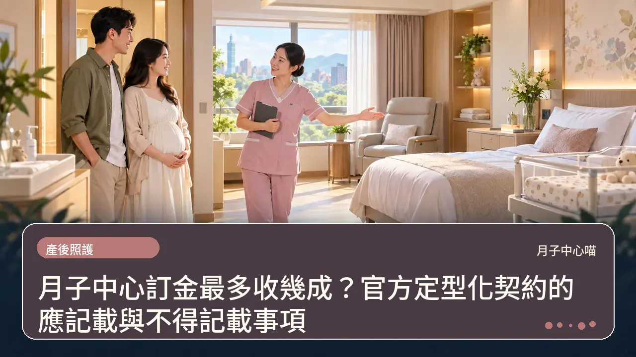 月子中心訂金最多收幾成？官方定型化契約的應記載與不得記載事項主題插畫