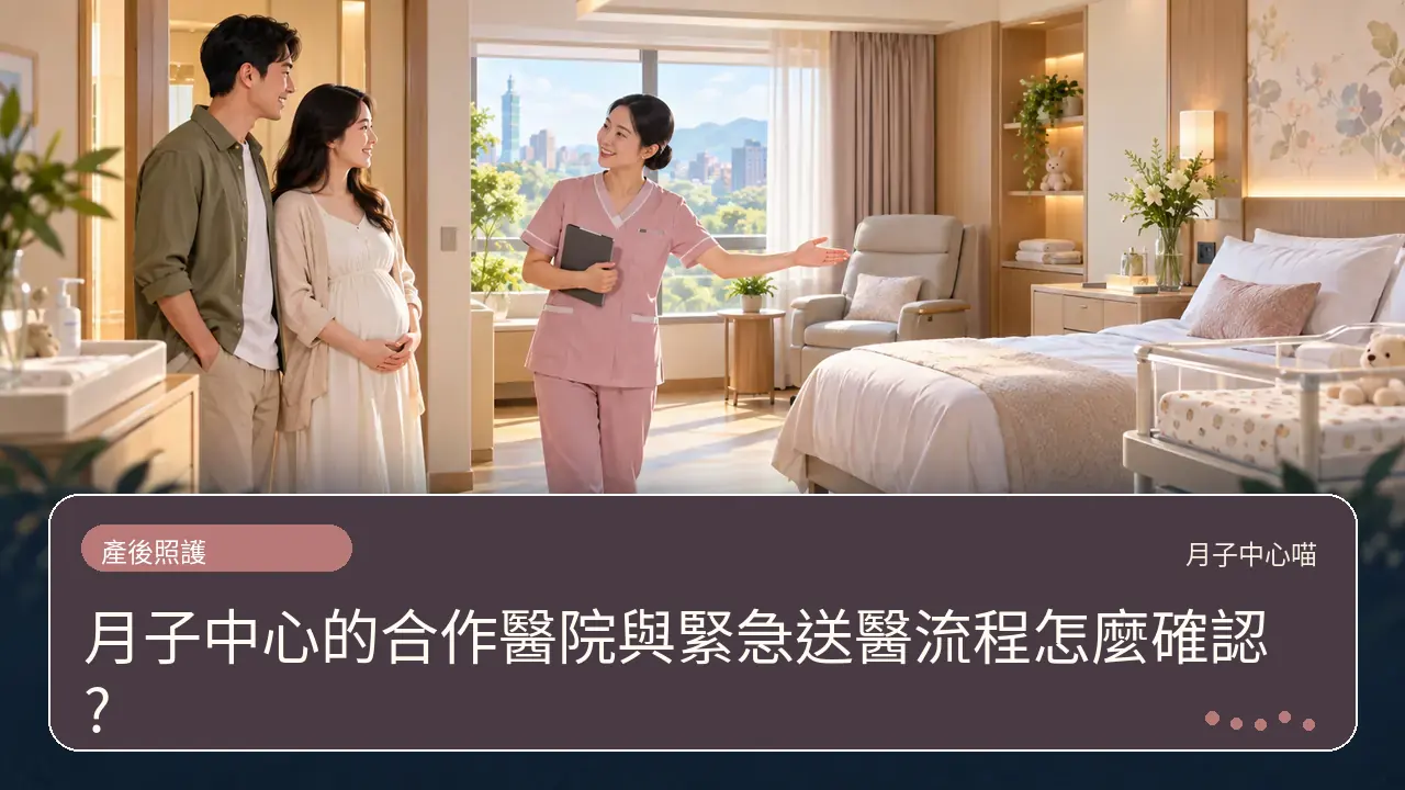 月子中心的合作醫院與緊急送醫流程怎麼確認?主題插畫