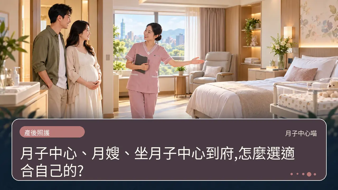 月子中心、月嫂、坐月子中心到府,怎麼選適合自己的?主題插畫