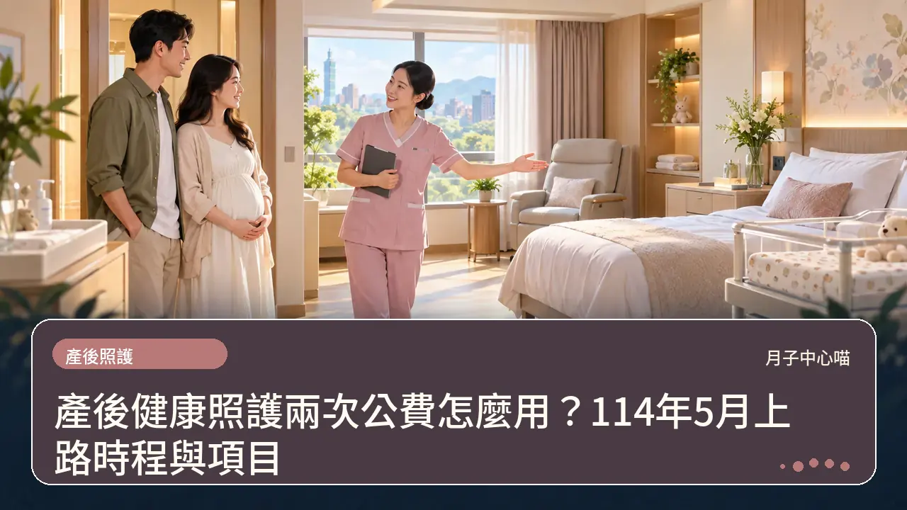 產後健康照護兩次公費怎麼用？114年5月上路時程與項目主題插畫